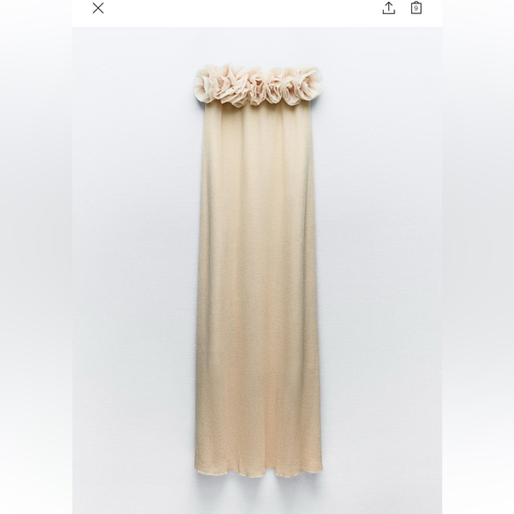 Zara Long Floral Knit Dress - Picture 3 of 4